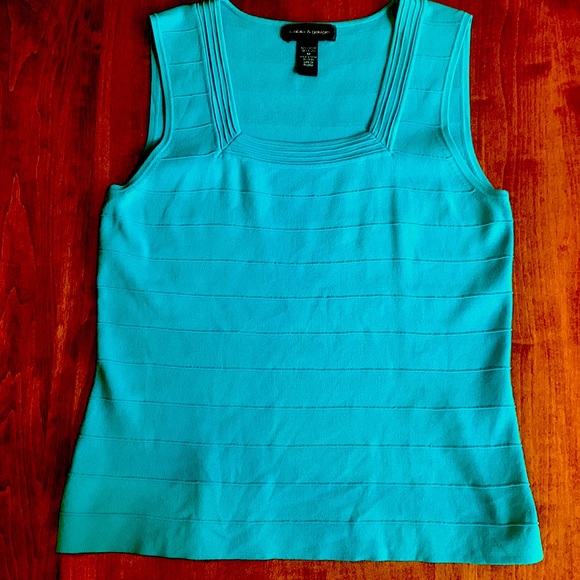 Cable & Gauge Tops Cable Gauge M Teal Knit Ribbed Tank Poshmark